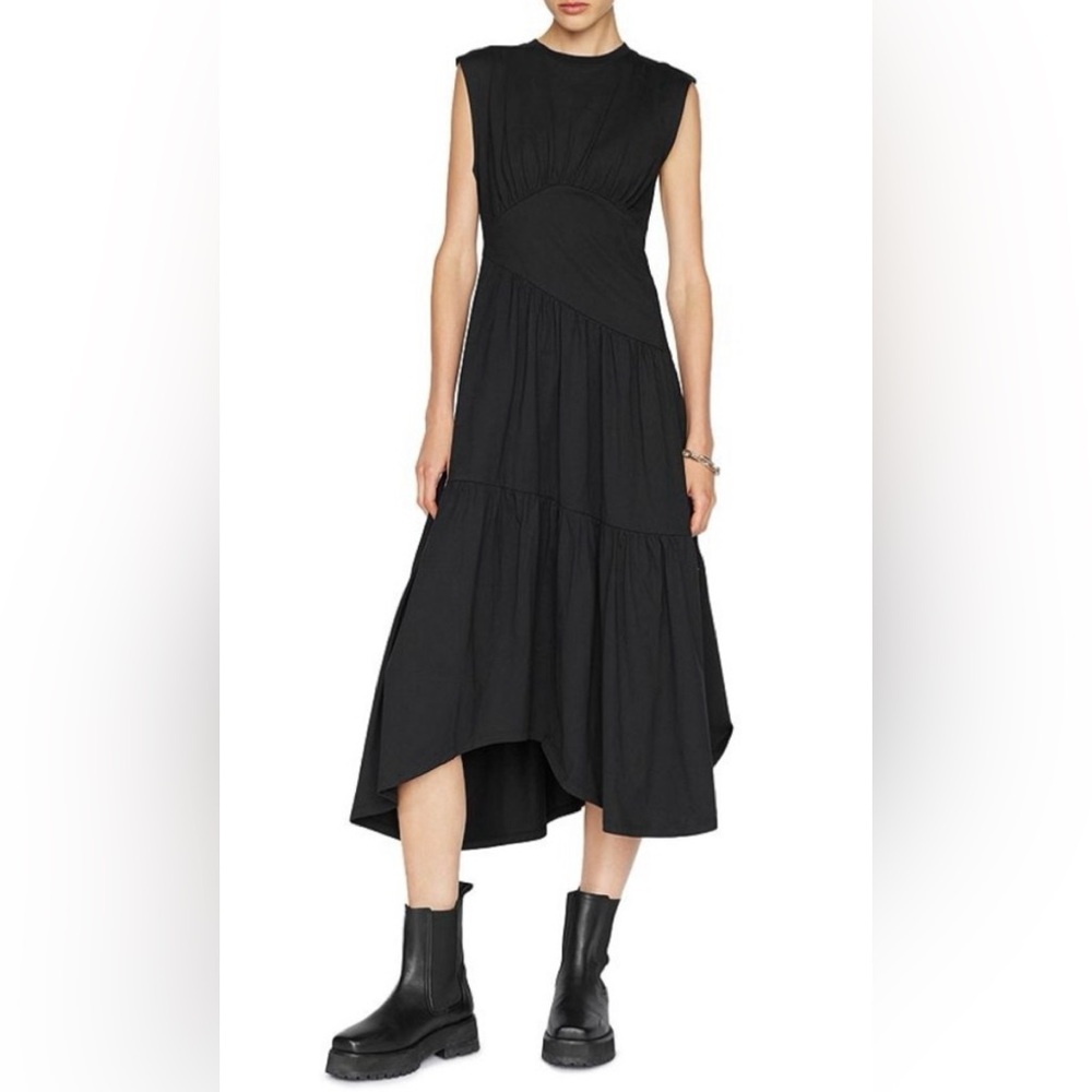 FRAME Gathered Seam A-Line Midi Dress, size S/P